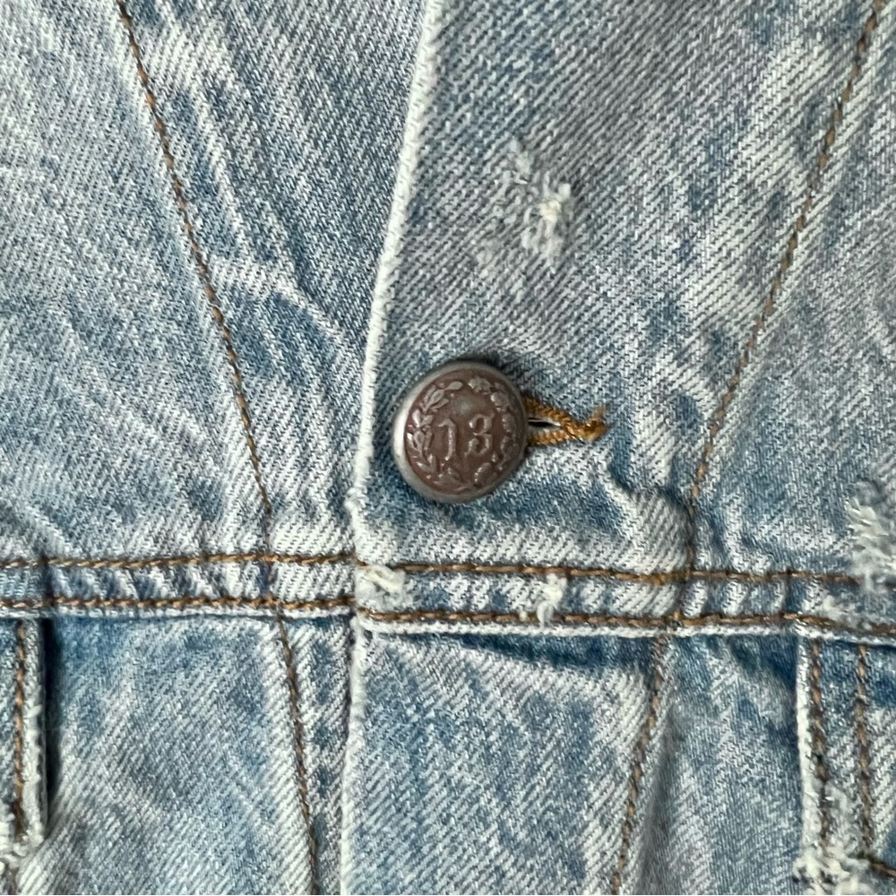 R13 Denim Jackie Trucker 1/2 Sleeve Jacket Sz S - Picture 7 of 10